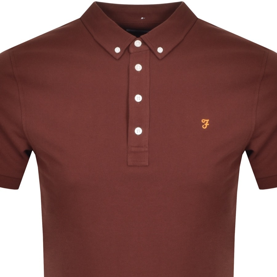 Alternative Image for ProductFarah Vintage Short Sleeve Polo T Shirt Brown2